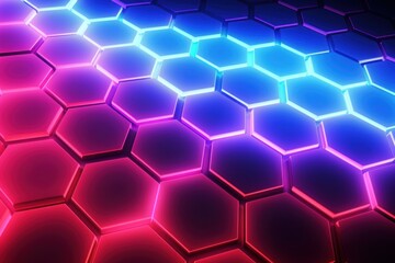 Fototapeta premium Shape hexagon neon background backgrounds pattern purple.
