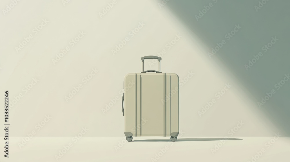 Leinwandbilder the illustration features a stylish suitcase with a handle, emphasizing simplicity and clean lines f