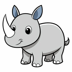 Fototapeta premium cartoon rhino cartoon. animal, cartoon, illustration, vector, mammal, rhino, hippo, wild, wildlife, rhinoceros, elephant, safari, zoo, cute, isolated, hippopotamus, fun, art, nature, funny, baby, char