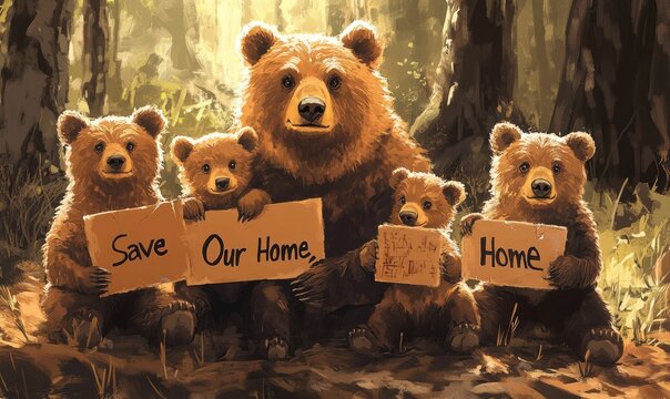 Bear family pleads for help to save their home.