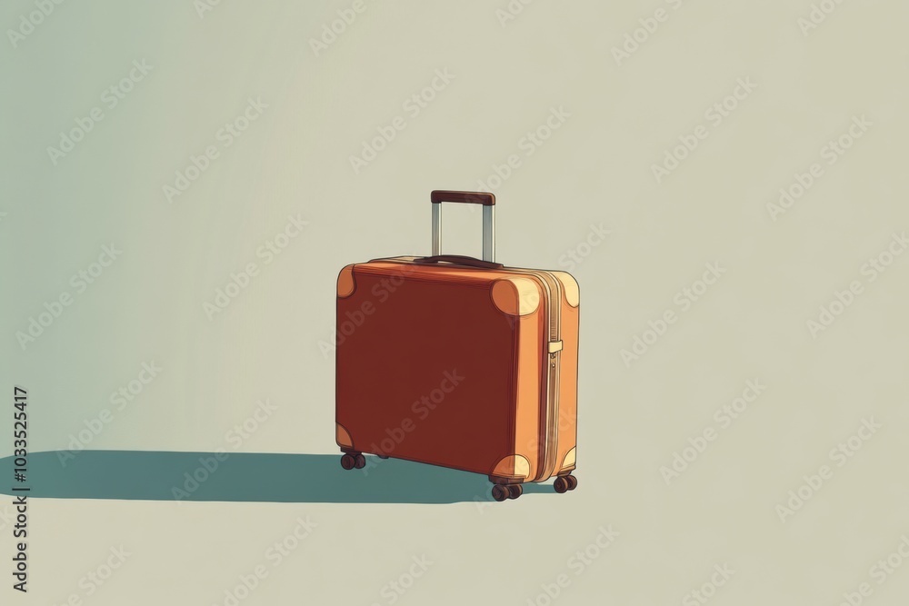 Aufkleber this artwork features a suitcase with a handle, illustrated with clean lines and a warm color palett