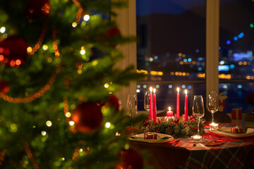 christmas decorated at home