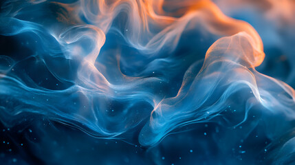 Fototapeta premium vibrant abstract fluid art with swirling blue and orange colors, dynamic paint texture with flowing patterns, modern artistic design for creative backgrounds and contemporary artwork