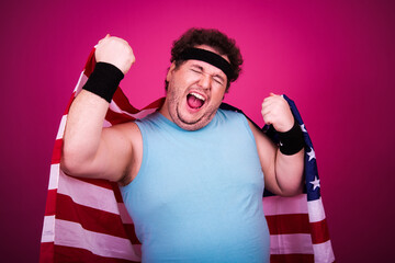 American Culture. Funny Fat Man.