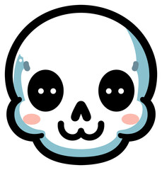 cute skullhead vector icon stiker style