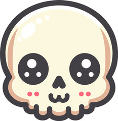 cute skullhead vector icon stiker style