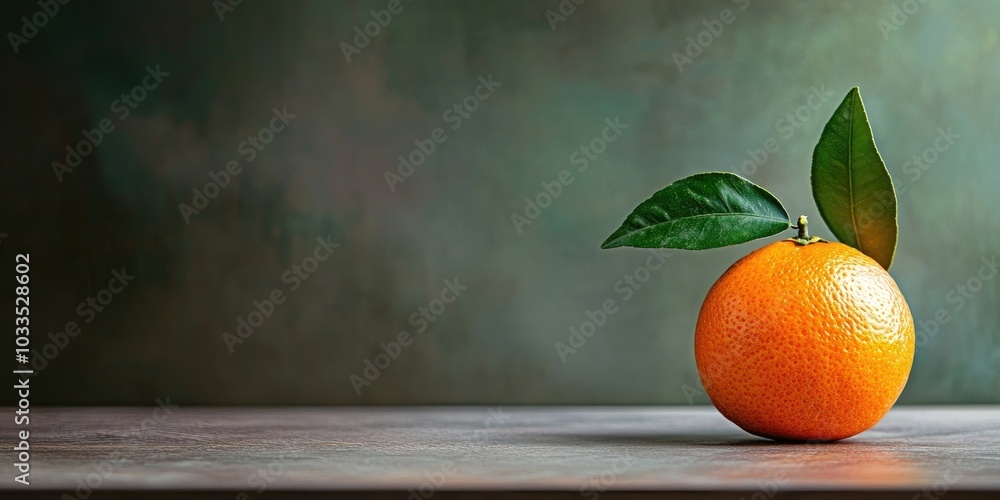 Poster tangerine on an attractive background. high-quality backdrop. copyspace