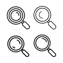 Magnifying  icon vector art outline.