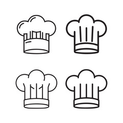 Chef hat icon vector art outline.