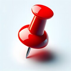 A red push pin push on paper