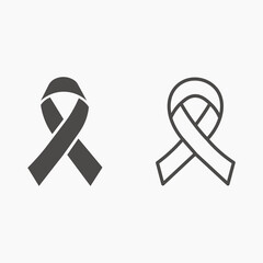 Ribbon Aids awareness icon vector isolated. aids ribbon symbol