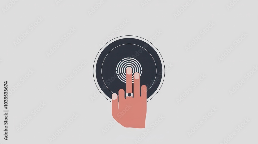 Aufkleber finger pressing digital touch interface icon symbol concept for mobile app website ui technology com