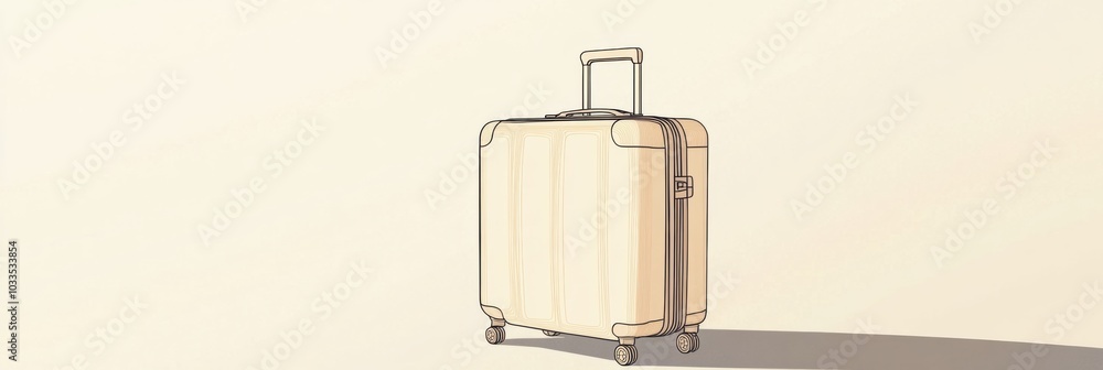 Poster this minimalist illustration showcases a suitcase with a handle, featuring sharp lines that highligh