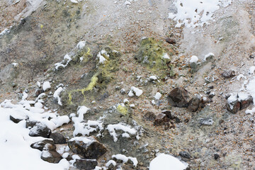 北海道　冬の登別地獄谷