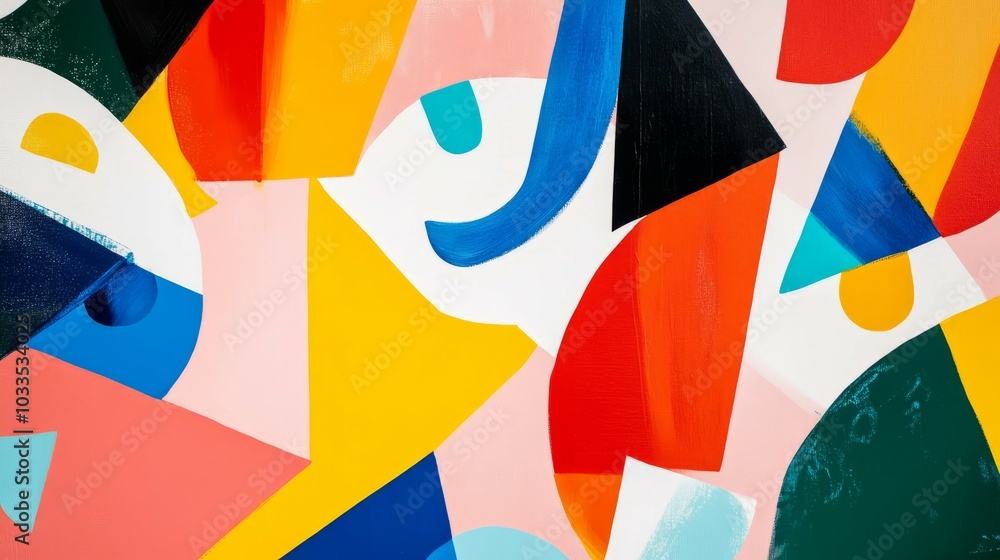 Aufkleber Abstract geometric design. Vibrant geometric shapes in a colorful abstract design. The colors and forms create a sense of energy and movement.