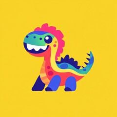 Colorful dinosaur. Playful, vibrant dinosaur with bright, cheerful colors. Perfect for kids' designs and decorations.