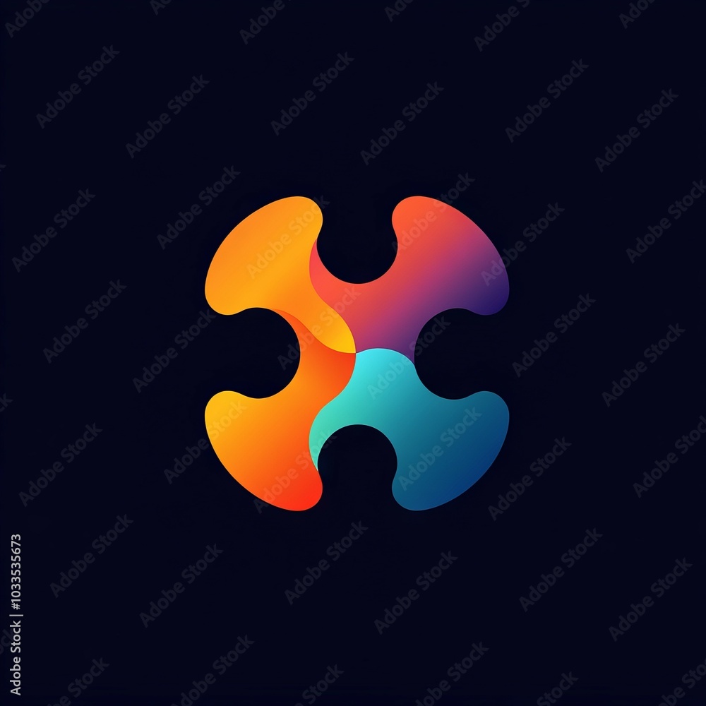 Aufkleber colorful abstract logo. abstract logo design with vibrant colors and fluid shapes, symbolizing unity