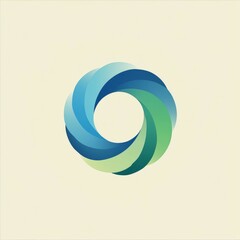 Blue green circle logo. Abstract circle design with blue and green gradients, symbolizing progress, growth, and a continuous cycle.
