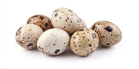 Obraz premium quail egg set against a white background