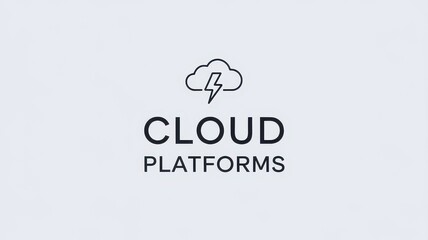 Sleek and modern cloud platform logo design featuring lightning bolt icon representing advanced technology digital services and scalable computing solutions for businesses and enterprises