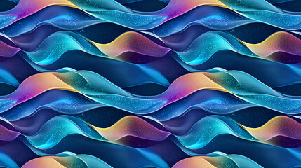 A colorful wave pattern with a blue background. The colors are bright and vibrant, creating a sense of energy and movement. The pattern is reminiscent of the ocean, with its waves and currents