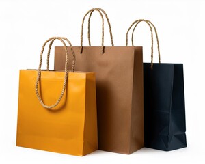 A collection of multiple shopping bags in earthy colors, ideal for retail or gift packaging. Eco-friendly, stylish, and perfect for personal or commercial use.