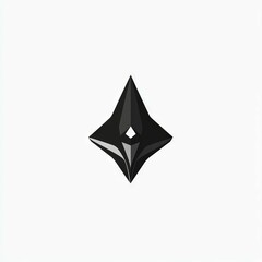 Fototapeta premium Sharp black star. Abstract star shape with sharp points, symbolizing power, direction, and focus.