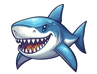 Fototapeta premium Shark icon for a slot game in a cute cartoon style