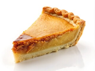Delicious Slice of Pie on White Background Perfect for Dessert Lovers, Baking Enthusiasts, Food Photography, Culinary Arts, and Sweet Treats Imagery