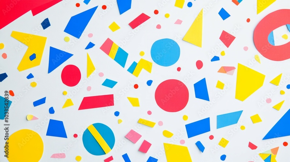 Aufkleber colorful shapes pattern. abstract geometric shapes with vibrant colors on a white background. perfec