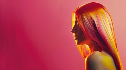Close-up portrait of attractive  young woman with long wavy vibrant red hair. Charming model with freckles and natural makeup. Stylist and hairdresser concept. Beauty and diversity