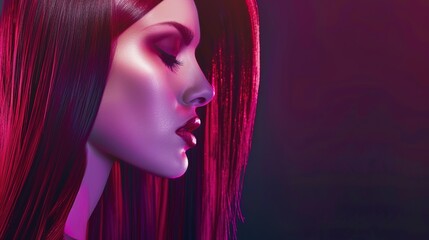 Close-up portrait of attractive  young woman with long wavy vibrant red hair. Charming model with freckles and natural makeup. Stylist and hairdresser concept. Beauty and diversity