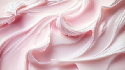 Obraz premium Luscious, frosted dessert swirled with white icing and a hint of pink color