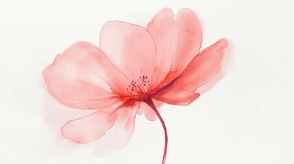 Obraz premium Watercolor pink flower. Delicate pink flower painted with watercolor, showcasing grace and beauty. Perfect for adding a touch of nature to your design.