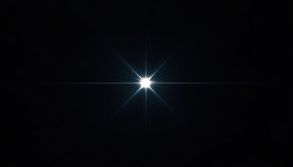 A glowing star in the middle of darkness, emitting soft, luminescent light rays that fade into the surrounding void