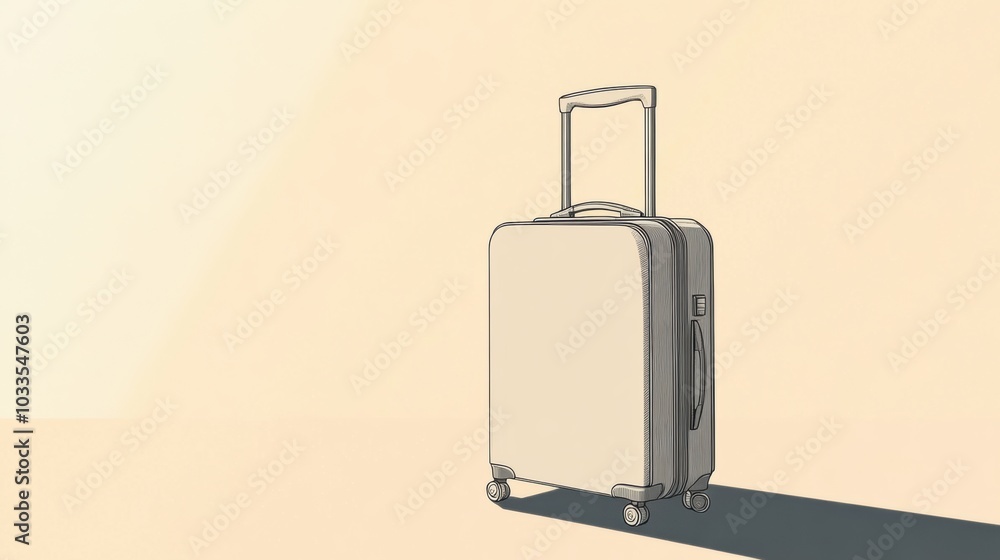 Poster a clean and sharp-lined suitcase sits against a solid backdrop, capturing the essence of minimalist 