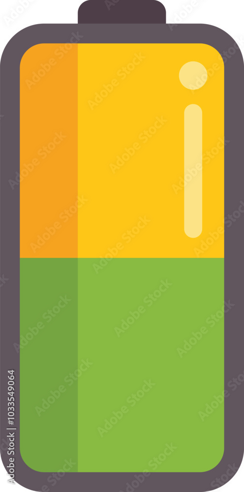 Aufkleber battery icon is partially charged and showing the remaining power level