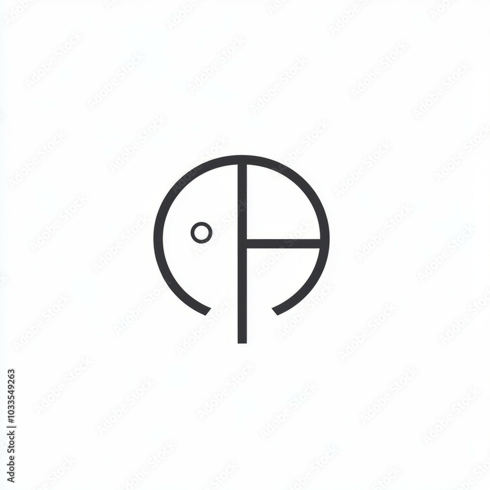 Aufkleber circle line design. abstract circle with a line and dot, symbolizing unity, balance, and simplicity.