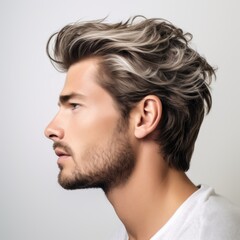 Fototapeta premium Handsome young man portrait fashion adult.