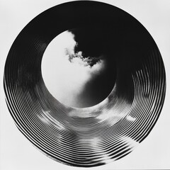 Abstract Monochrome Eclipse with Cloud