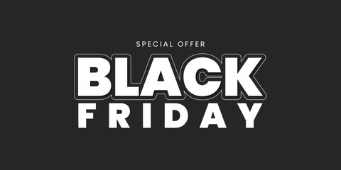 Black Friday sale banner. Black Friday promotion design template. Vector illustration