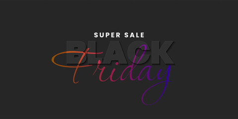 Black Friday sale promotion banner. Shopping and discount promo design template. Vector illustration