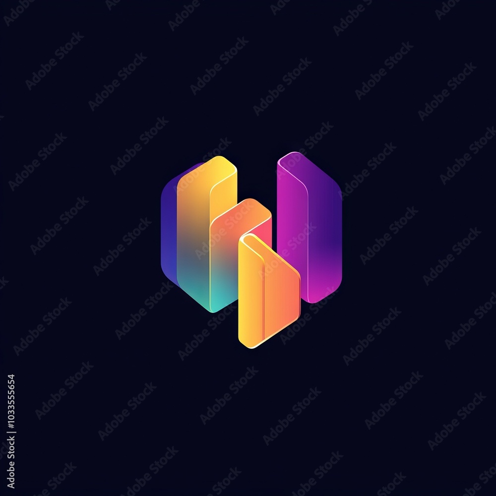 Poster abstract colorful logo design. gradient geometric logo with an abstract shape, representing unity an