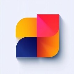 Obraz premium Colorful abstract shapes. Abstract geometric design featuring vibrant colors and curved shapes. Ideal for modern branding or design projects.