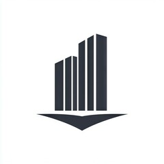 Obraz premium Skyscraper logo design. Simple, minimalist skyscraper logo design. Ideal for real estate, construction, or architecture businesses.