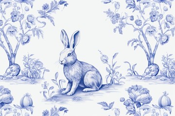 Obraz premium Chubby bunny wallpaper drawing animal.