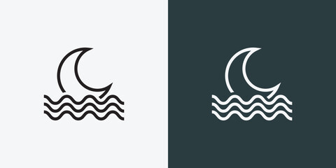 Obraz premium Moon logo design template. Crescent moon logo.