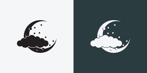 Moon logo design template. Crescent moon logo.