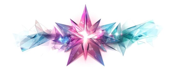 Obraz premium Dazzling radiant and visually captivating prismatic starburst abstract digital art with glowing iridescent and kaleidoscopic effects A vibrant futuristic