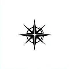Fototapeta premium Compass star. Eight pointed compass star with inner circles. Direction, guidance, navigation, and journey concept.